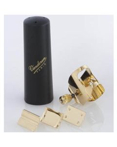 Abraçadeira Boquilha Metal Sax Tenor Vandoren Optimum V16 LC080P Dourada (Gold) c/ 3 Ressonadores Cód. 11477