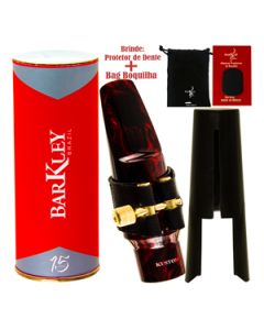Boquilha Sax Tenor Barkley Pop 8 Kustom Vermelha Preta Completa Bag Protetor Brindes