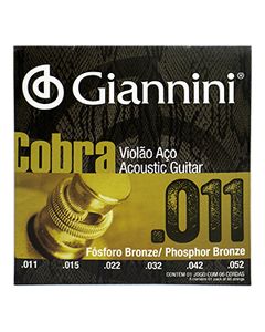 Encordoamento Violão Aço Fósforo Bronze .011 c/ Bolinha Giannini Cobra GEEFLKF