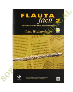 Método "Flauta Fácil" Prático Intermediário Celso Woltzenlogel Volume 2 com CD