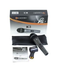 Microfone de Mão c/ Fio Preto Kadosh K3 Dinâmico Cod. 29476