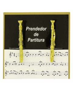Prendedor Partitura Hinário Clipet Flauta Paganini