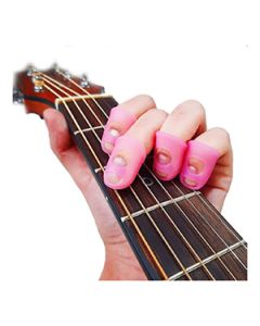 Protetor Ponta De Dedo Silicone Rosa Guitarra Violão KL Musical ( Kit c/ 4un ) (Padrão)