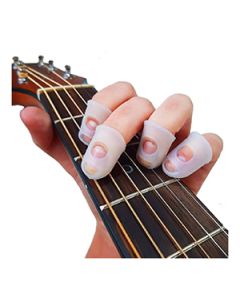Protetor Ponta De Dedo Silicone Transparente Guitarra Violão KL Musical ( Kit c/ 4un )