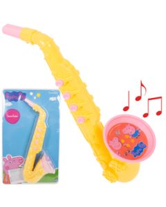 Saxofone Brinquedo Infantil Plástico Colorido Linha PEPPA PIG Candide Cód. 1522
